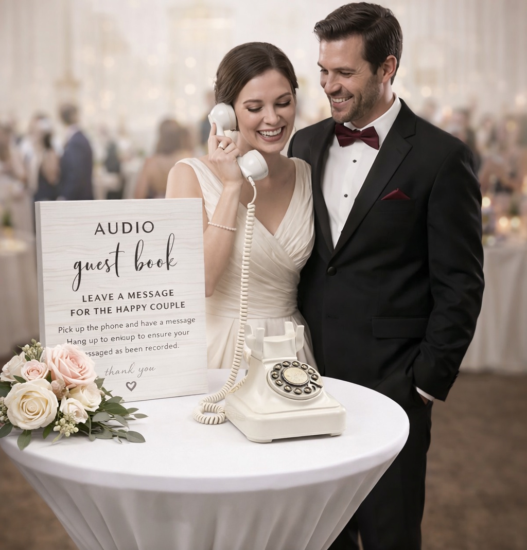 Vintage telephone Audio Guest Book for weddings