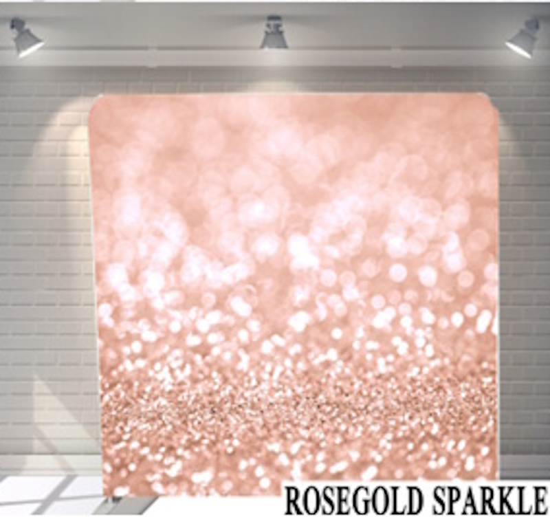 Rose Gold Sparkle photo booth backdrop